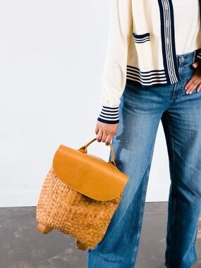 Elsa Basketweave Backpack $278